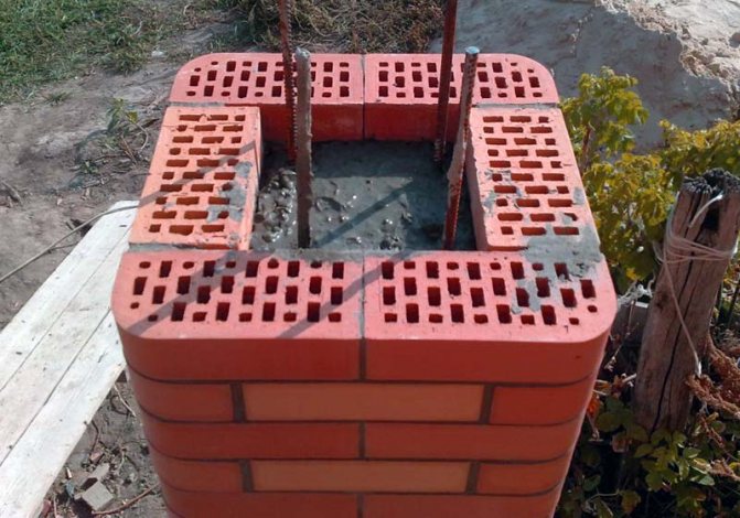 Как выложить кирпичные столбы для забора: технология установки