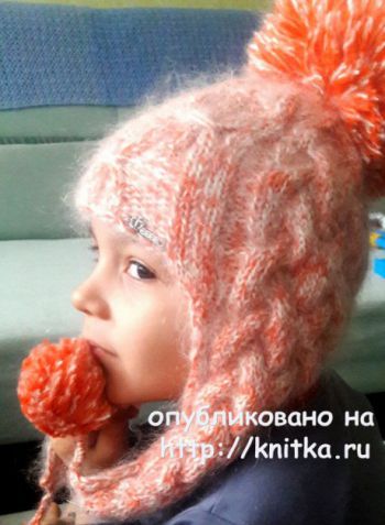 Комплект: шапка - ушанка и шарф - хомут для девочки