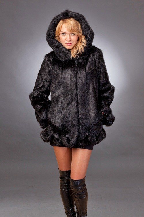 Короткая нутриевая шуба