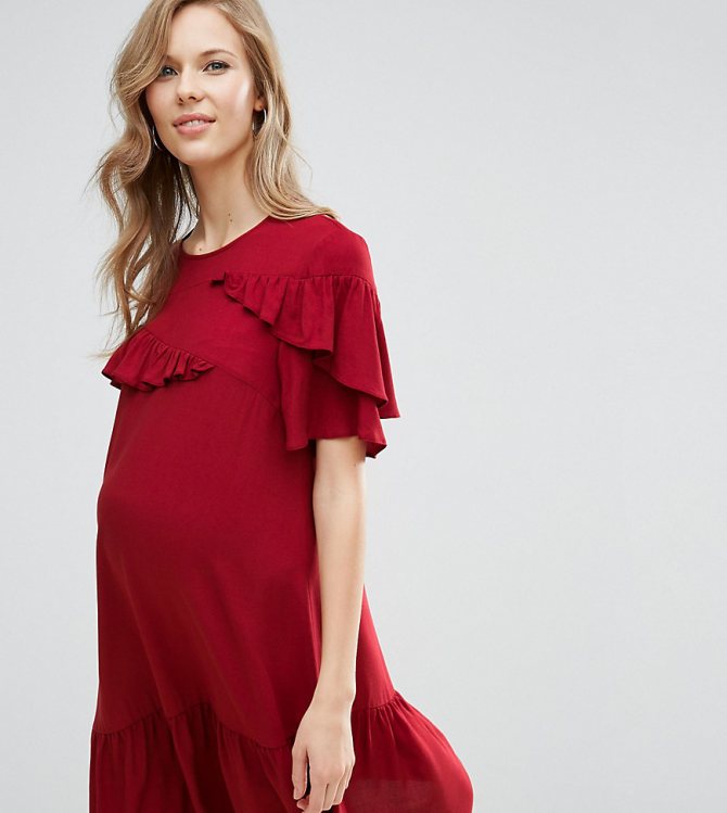 платье с воланами для беременных