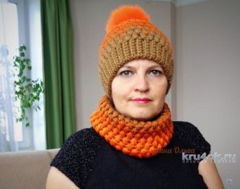 Шапочка и снуд Ананасик для женщин